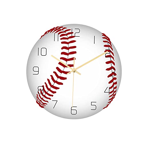 Baoblaze -Wanduhr aus Acryl, leise, Nicht tickende Wanduhr, Bürodekoration, Baseball von Baoblaze