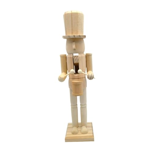 Baoblaze Weihnachten Holz Unvollendete Nussknacker Figuren DIY Blank Unbemalt Nussknacker Puppet Ornament Dekoration, A von Baoblaze