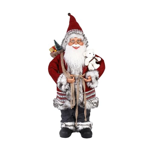 Baoblaze Weihnachtsmann-Figuren, stehende Weihnachtsmann-Puppe, zum Basteln, Weihnachtsmann-Statue für Kamin, Festivals, Tischdekoration, 45CM von Baoblaze