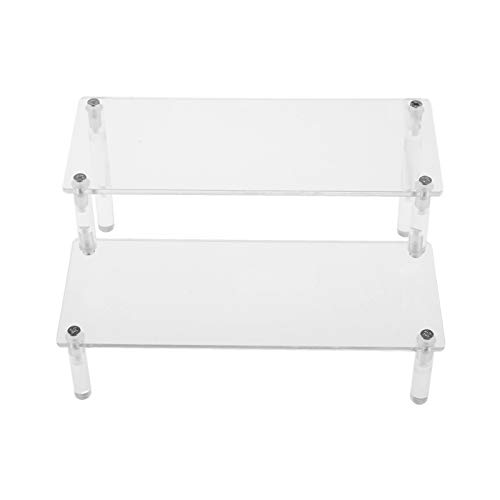 Generic Acryl Display Riser Stehen Klare Display-ständer Regal für Sammlerstücke Amiibo Pops Figuren, Cupcakes, Parfums - 2 Tiers Widh 27x10cm von Baoblaze