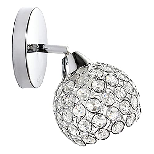 Moderne Kristallwandleuchte, LED Kreative Wandlampe, Schlafzimmer Gang Wohnzimmer Wandleuchte, Wandleuchte Leuchte E27 Sockel, Silber von Baoblaze