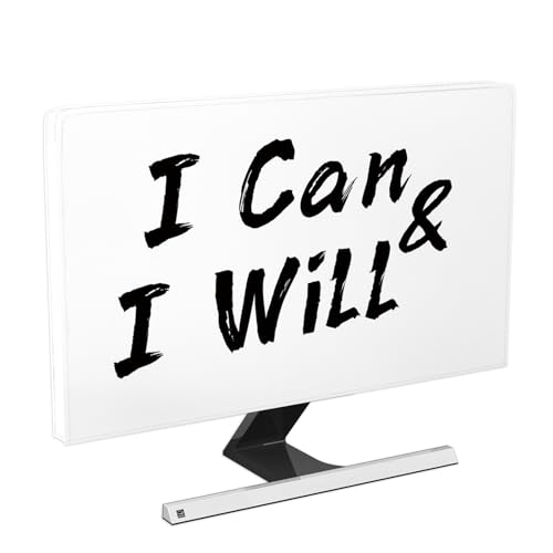 Baocicco I Can and I Will Motivating Inspiring Computer Monitor Dust Cover 22, 23, 24, 25 Zoll, Full Body Cover für Computer-Bildschirm-Hülle, kompatibel mit iMac 24, 22-25 PC, Desktop und TV von Baocicco