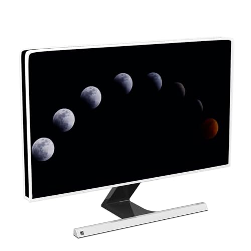 Baocicco Staubschutzkappen für Mondphasen-Monitor, 66, 68, 71 cm, Mondkunst, acht Phasen des Vollwechsels, Ganzkörperabdeckung für Computer-Bildschirm-Hülle, kompatibel mit iMac 66-71 cm (26-28 Zoll von Baocicco