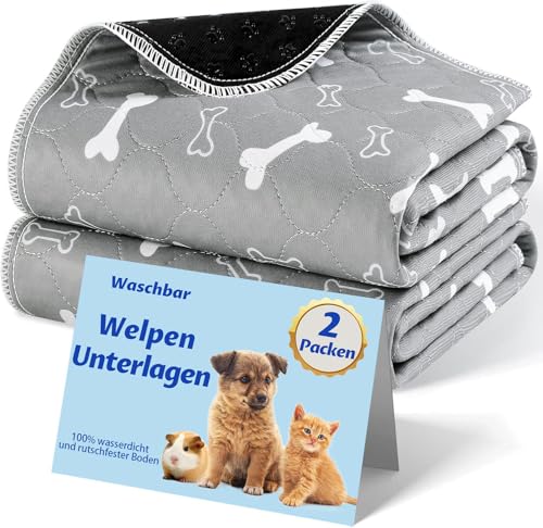 Baodan Waschbar Haustier-Urinunterlage, 2 Pack 60*60 cm Wiederverwendbare Welpenunterlagen Matte für Hunde, Schnell Absorbierend Puppy Pads für Hunde, Katzen, Meerschweinchen von Baodan