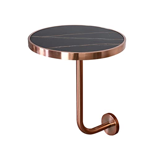 An der Wand montierte kleine Couchtische, an der Wand montierter Beistelltisch, Sofa-Beistelltisch, C-förmiger Snack-TV-Tabletttisch aus Schiefer mit Metallrahmen für Wohnzimmer und Schlafzimmer von Baodiale