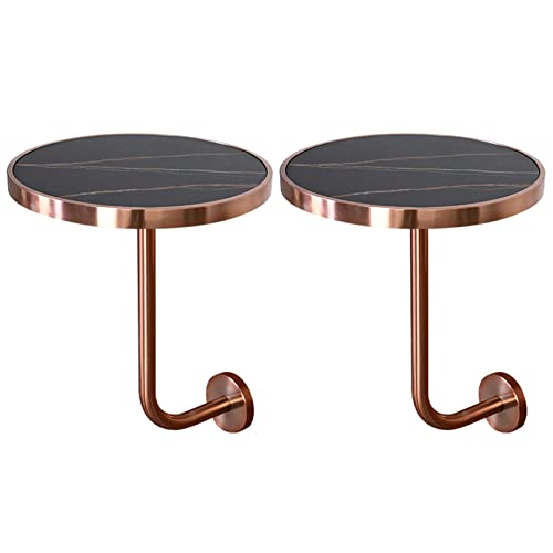 An der Wand montierte kleine Couchtische, an der Wand montierter Beistelltisch, Sofa-Beistelltisch, C-förmiger Snack-TV-Tabletttisch aus Schiefer mit Metallrahmen für Wohnzimmer und Schlafzimmer von Baodiale