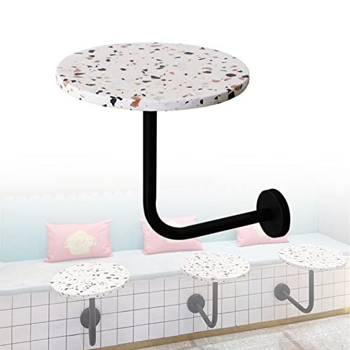 An der Wand montierte kleine Couchtische, an der Wand montierter Esstisch aus künstlichem Terrazzo, kleine Wand, modernes rundes Cocktail-Ende mit L-förmiger Metallbasis, einfach zu montieren An der Wand montierte kleine Couchtische, an der Wand montierter Esstisch aus künstlichem Terrazzo, kleine Wand, modernes rundes Cocktail-Ende mit L-förmiger Metallbasis, einfach zu montieren von Baodiale