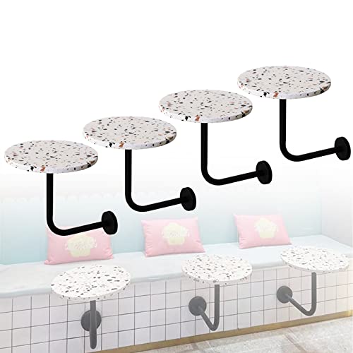 An der Wand montierte kleine Couchtische, an der Wand montierter Esstisch aus künstlichem Terrazzo, kleine Wand, modernes rundes Cocktail-Ende mit L-förmiger Metallbasis, einfach zu montieren An der Wand montierte kleine Couchtische, an der Wand montierter Esstisch aus künstlichem Terrazzo, kleine Wand, modernes rundes Cocktail-Ende mit L-förmiger Metallbasis, einfach zu montieren von Baodiale