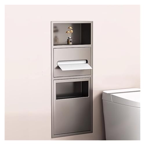 Badezimmer-Wandnische, Edelstahl, Duschnische, versenkbarer Toilettenpapierhalter, Nische, integrierter Mülleimerständer für Wohnzimmer, Küche, Badezimmer Badezimmer-Wandnische, Edelstahl, Duschnische, versenkbarer Toilettenpapierhalter, Nische, integrierter Mülleimerständer für Wohnzimmer, Küche, Badezimmer von Baodiale