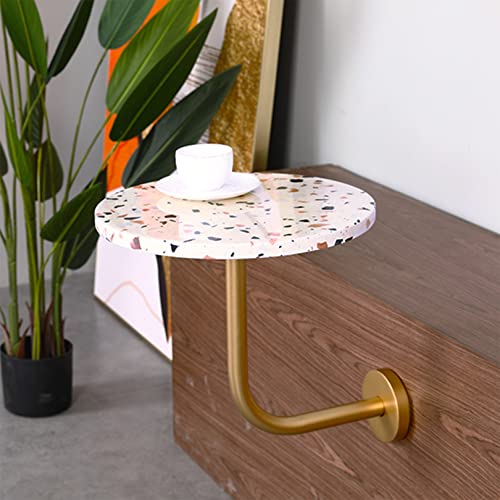 Baodiale An der Wand montierte kleine Couchtische, luxuriöser Terrazzo-Sofa-Beistelltisch, Eck-Wohnzimmer-End-Nachttisch, an der Wand montierter Kleiner runder Kaffee für Café, Freizeitbar Baodiale An der Wand montierte kleine Couchtische, luxuriöser Terrazzo-Sofa-Beistelltisch, Eck-Wohnzimmer-End-Nachttisch, an der Wand montierter Kleiner runder Kaffee für Café, Freizeitbar von Baodiale