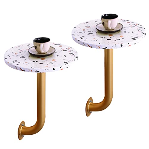 Baodiale An der Wand montierte kleine Couchtische Kreativer Terrazzo-Wandtisch Moderne kleine runde Cocktailtische montiert für Café Dessert Shop Kartensitz Milch Tee Shop Kaffee von Baodiale