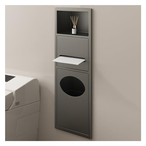 Baodiale Badezimmer-Wandnische, Edelstahl-Duschregal mit Mülleimer, wasserdichter, wandmontierter Aufbewahrungskorb für Badezimmerutensilien, versenkbarer Organizer Baodiale Badezimmer-Wandnische, Edelstahl-Duschregal mit Mülleimer, wasserdichter, wandmontierter Aufbewahrungskorb für Badezimmerutensilien, versenkbarer Organizer von Baodiale