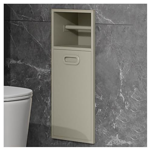 Baodiale Badezimmer-Wandnische, an der Wand montiertes Duschregal mit Mülleimer, versenkbarer Badezimmer-Organizer aus Edelstahl für Zuhause und Hotel, ohne Fliesen von Baodiale