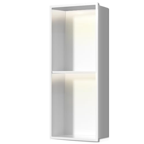 Baodiale Badezimmer-Wandnische, wasserdichte, versenkte Duschnische mit eingebautem LED-Licht, Badezimmer-Aufbewahrungsschrank aus Edelstahl für die Organisation von Toilettenpapier Baodiale Badezimmer-Wandnische, wasserdichte, versenkte Duschnische mit eingebautem LED-Licht, Badezimmer-Aufbewahrungsschrank aus Edelstahl für die Organisation von Toilettenpapier von Baodiale