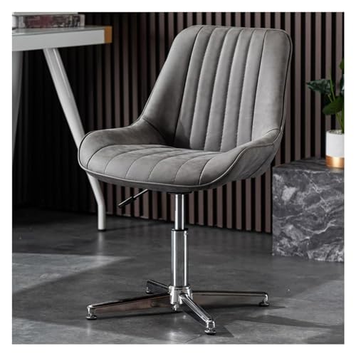 Baodiale Bequeme Computerstühle, Bürostuhl aus PU-Leder, Stühle ohne Rollen, Moderne Drehstühle für den Schminktisch, Computerstuhl mit mittlerer Rückenlehne von Baodiale