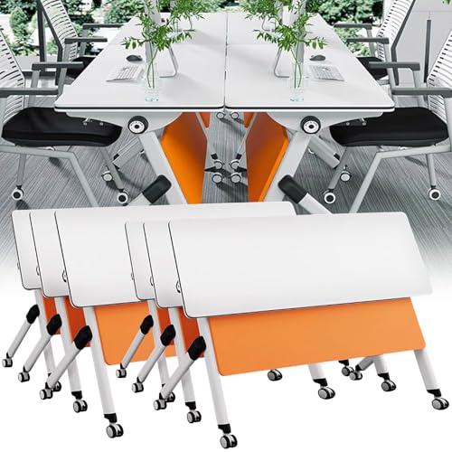 Baodiale Klappbarer Konferenztisch, Konferenztisch-Sets fürs Büro – Klapptische mit Rollschreibtisch, zusammenklappbar für einfache Lagerung in Klassenzimmern und Besprechungsräumen von Baodiale