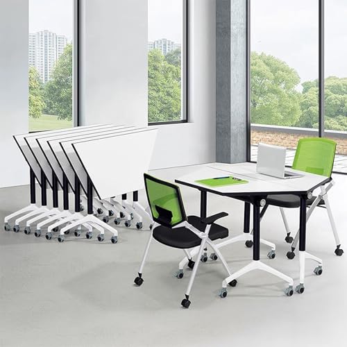 Baodiale Klappbarer Konferenztisch, klappbarer Seminartisch, klappbare Konferenzraumtische, Mobile Besprechungstische mit leisen Rädern, weiße Klappplatte, Schulungen für Büro-Klassenzimmer Baodiale Klappbarer Konferenztisch, klappbarer Seminartisch, klappbare Konferenzraumtische, Mobile Besprechungstische mit leisen Rädern, weiße Klappplatte, Schulungen für Büro-Klassenzimmer von Baodiale