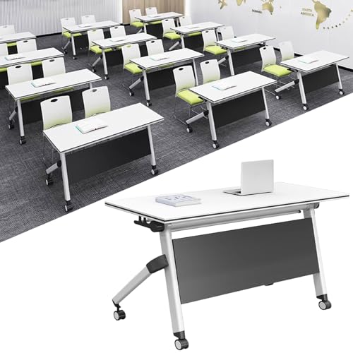 Baodiale Klappbarer Konferenztisch Mobiler Klappkonferenztisch Multifunktionaler Schulungstisch Kann Gespleißt Werden Kombination Aus Einfachem Modernem Rechteckigem Büroschreibtisch Mit Universalrad von Baodiale