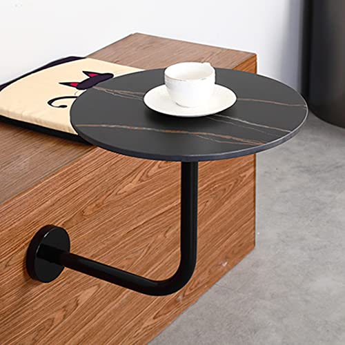 Baodiale Kleine Couchtische zur Wandmontage, moderner Beistelltisch aus Schiefer für Sofa, Kleiner runder Kaffeetisch, 40 cm, mit schwarzen Metallbeinen, Café, Dessertladen, Milchtee-Einkaufszentrum Baodiale Kleine Couchtische zur Wandmontage, moderner Beistelltisch aus Schiefer für Sofa, Kleiner runder Kaffeetisch, 40 cm, mit schwarzen Metallbeinen, Café, Dessertladen, Milchtee-Einkaufszentrum von Baodiale