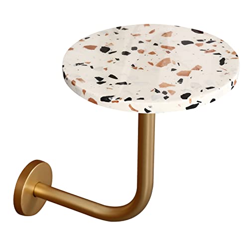 Baodiale Kleine Couchtische zur Wandmontage, runder Kneipentisch aus Terrazzo, zur Wandmontage, Cocktailtisch, Mid-Century Modern, Kleiner Esstisch mit Metallbeinen für Café und Büro Baodiale Kleine Couchtische zur Wandmontage, runder Kneipentisch aus Terrazzo, zur Wandmontage, Cocktailtisch, Mid-Century Modern, Kleiner Esstisch mit Metallbeinen für Café und Büro von Baodiale