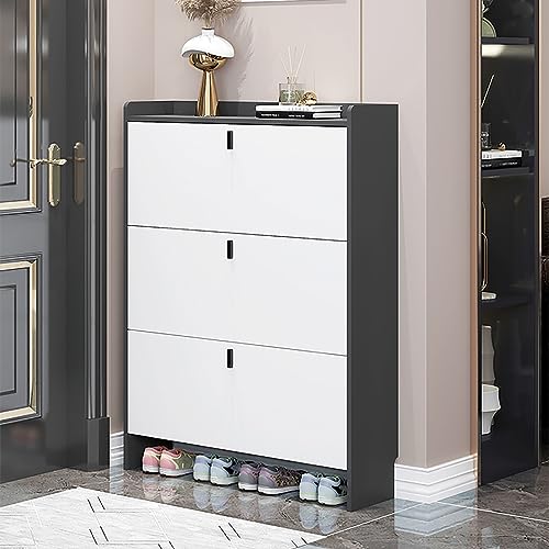 Baodiale Schlanker, moderner Schuhschrank für den Flur – freistehendes, schmales Schuhregal mit Türen, Kippeimer, Ablage und oberem Fach für platzsparenden Eingangsbereich Baodiale Schlanker, moderner Schuhschrank für den Flur – freistehendes, schmales Schuhregal mit Türen, Kippeimer, Ablage und oberem Fach für platzsparenden Eingangsbereich von Baodiale