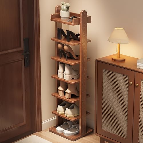 Baodiale Schmaler Schuhschrank aus Holz mit abgerundeten S, dicken Säulen, mehrfarbigen Optionen, perfekt für Eingangsbereiche und Enge Räume von Baodiale