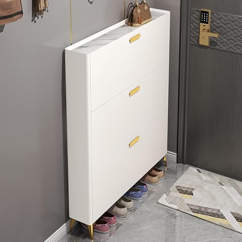 Baodiale Schmales Schuhregal für kleine Wohnungen, Schuhschrank mit Türen für den Eingangsbereich, freistehender Schuhschrank, kompaktes, modernes Design (17 x 50 x 120 cm). von Baodiale