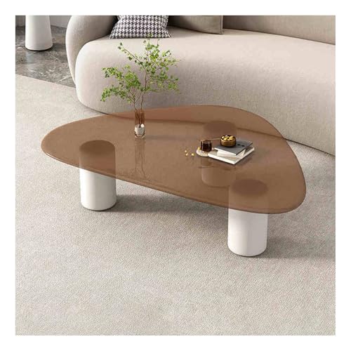 Baodiale Unregelmäßiger dreieckiger Couchtisch aus Glas Moderne Schieferplatte mit Tischplatte und Ablagefläche aus Eisen ideal für Wohnzimmer Terrasse oder Büro Baodiale Unregelmäßiger dreieckiger Couchtisch aus Glas Moderne Schieferplatte mit Tischplatte und Ablagefläche aus Eisen ideal für Wohnzimmer Terrasse oder Büro von Baodiale