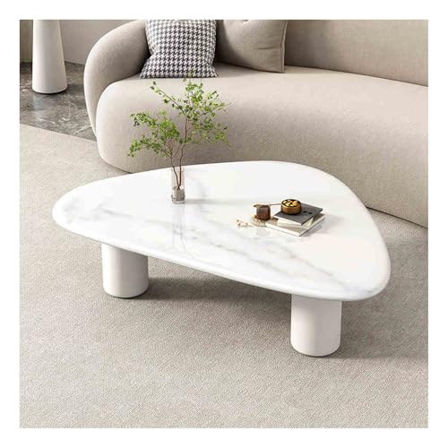Baodiale Unregelmäßiger dreieckiger Couchtisch aus Glas mit Schieferplatte und Ablagefläche aus Eisen modernes Wohnzimmer-Center für Zuhause von Baodiale