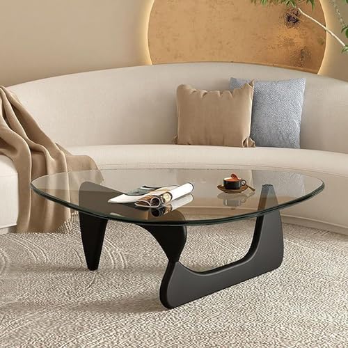 Baodiale Unregelmäßiger dreieckiger Couchtisch aus Glas modern mit Design und Stil der Mitte des Jahrhunderts von Baodiale