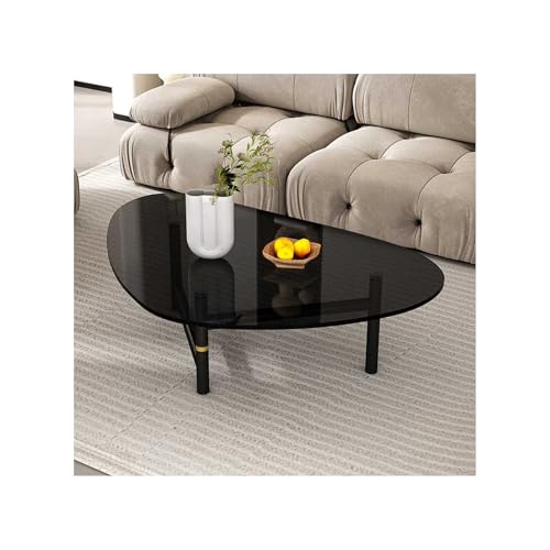 Baodiale Unregelmäßiger dreieckiger Couchtisch aus Glas moderner niedriger Teetisch mit gehärteter Platte ideal für Wohnzimmer Büros und Essbereiche elegant von Baodiale