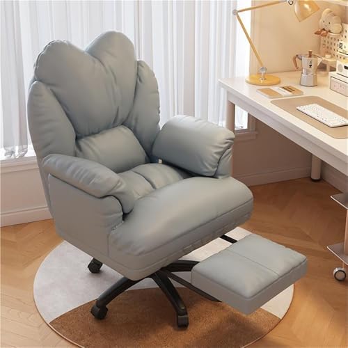 Baodiale Verstellbarer Home-Office-Stuhl, Computerstuhl mit Fußstütze, beweglicher Freizeitstuhl, Arbeitszimmerstuhl, geeignet für Unterhaltungsraum, Arbeitszimmer, Ankleidezimmer von Baodiale