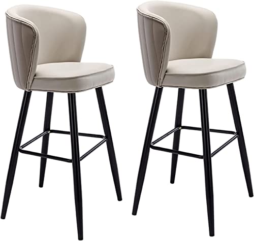 Barhocker in Thekenhöhe, 2er-Set, Thekenhocker mit Armlehne und Rückenlehne, luxuriöse Barhocker aus PU-Leder mit Samtsitz für Bistro, Esszimmer, Frühstück, Kücheninsel Barhocker in Thekenhöhe, 2er-Set, Thekenhocker mit Armlehne und Rückenlehne, luxuriöse Barhocker aus PU-Leder mit Samtsitz für Bistro, Esszimmer, Frühstück, Kücheninsel von Baodiale