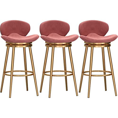Barhocker in Thekenhöhe, drehbare Barhocker, Barhocker in Thekenhöhe aus Samt mit Rückenlehne, gepolsterter Barstuhl für Kücheninsel, Moderne Stühle aus Metall von Baodiale