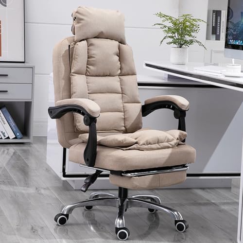 Bequeme Computerstühle Schreibtischstuhl mit Fußstütze Computer Home Stoff Freizeit Waschbar Büro Drehstühle mit Hebefunktion von Baodiale