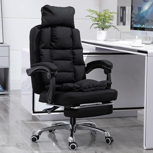 Bequeme Computerstühle Schreibtischstuhl mit Fußstütze Computer Home Stoff Freizeit Waschbar Büro Drehstühle mit Hebefunktion von Baodiale