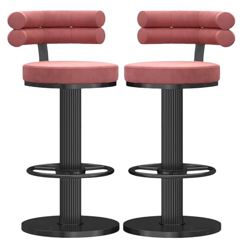 Hocker in Thekenhöhe, robuste Barhocker, Hochstuhl mit mechanischer Hebefunktion, multifunktionale Thekenstühle aus Samt, Kücheninselhocker mit runder Sitzfläche und gebogener Rückenlehne Hocker in Thekenhöhe, robuste Barhocker, Hochstuhl mit mechanischer Hebefunktion, multifunktionale Thekenstühle aus Samt, Kücheninselhocker mit runder Sitzfläche und gebogener Rückenlehne von Baodiale