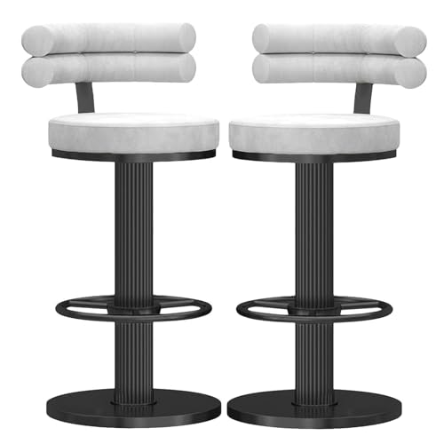 Hocker in Thekenhöhe, robuste Barhocker, Hochstuhl mit mechanischer Hebefunktion, multifunktionale Thekenstühle aus Samt, Kücheninselhocker mit runder Sitzfläche und gebogener Rückenlehne Hocker in Thekenhöhe, robuste Barhocker, Hochstuhl mit mechanischer Hebefunktion, multifunktionale Thekenstühle aus Samt, Kücheninselhocker mit runder Sitzfläche und gebogener Rückenlehne von Baodiale