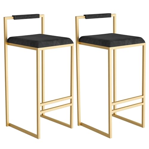Hocker in Thekenhöhe Barhocker in Thekenhöhe 2er-Set, mit Samt gepolsterte Barhocker, Frühstücks-Esszimmerstühle, Barstühle mit hohler Rückenlehne für Pub, Café von Baodiale