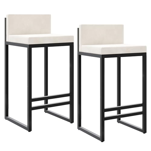 Hocker in Thekenhöhe Barhocker in Thekenhöhe mit Rückenlehnen 2er-Set Küchenstuhl aus Samt Gepolsterte Insel-Barhocker - Sitzhöhe 65 cm Hocker in Thekenhöhe Barhocker in Thekenhöhe mit Rückenlehnen 2er-Set Küchenstuhl aus Samt Gepolsterte Insel-Barhocker - Sitzhöhe 65 cm von Baodiale
