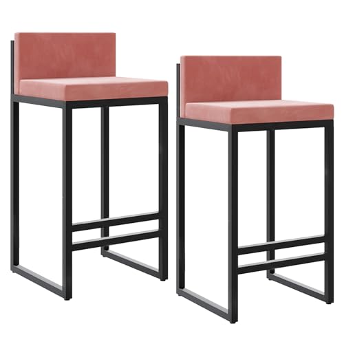 Hocker in Thekenhöhe Barhocker in Thekenhöhe mit Rückenlehnen 2er-Set Küchenstuhl aus Samt Gepolsterte Insel-Barhocker - Sitzhöhe 65 cm Hocker in Thekenhöhe Barhocker in Thekenhöhe mit Rückenlehnen 2er-Set Küchenstuhl aus Samt Gepolsterte Insel-Barhocker - Sitzhöhe 65 cm von Baodiale