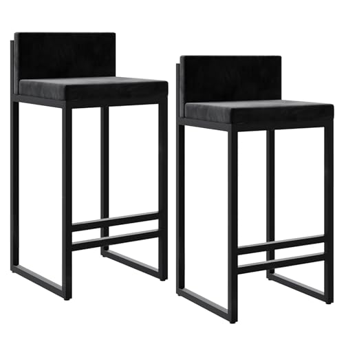 Hocker in Thekenhöhe Barhocker in Thekenhöhe mit Rückenlehnen 2er-Set Küchenstuhl aus Samt Gepolsterte Insel-Barhocker - Sitzhöhe 65 cm Hocker in Thekenhöhe Barhocker in Thekenhöhe mit Rückenlehnen 2er-Set Küchenstuhl aus Samt Gepolsterte Insel-Barhocker - Sitzhöhe 65 cm von Baodiale