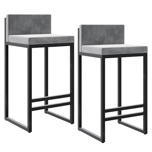Hocker in Thekenhöhe Barhocker in Thekenhöhe mit Rückenlehnen 2er-Set Küchenstuhl aus Samt Gepolsterte Insel-Barhocker - Sitzhöhe 75 cm Hocker in Thekenhöhe Barhocker in Thekenhöhe mit Rückenlehnen 2er-Set Küchenstuhl aus Samt Gepolsterte Insel-Barhocker - Sitzhöhe 75 cm von Baodiale