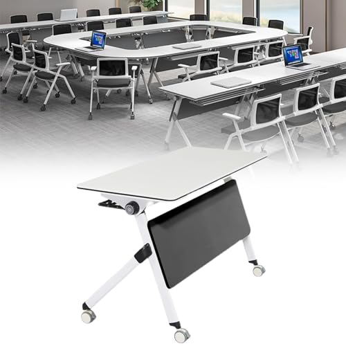 Klappbarer Konferenztisch, Klappbarer Konferenztisch, Moderne Faltbare Besprechungstische, Flip-Top, mobiles Training mit Rädern für Seminar, Sitzungssaal, Büro, Klassenzimmer von Baodiale