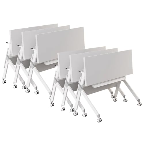 Klappbarer Konferenztisch, moderner quadratischer Konferenztisch, faltbares Design mit leisen Rollen – perfekt für kleine Büroräume und Wohnräume von Baodiale