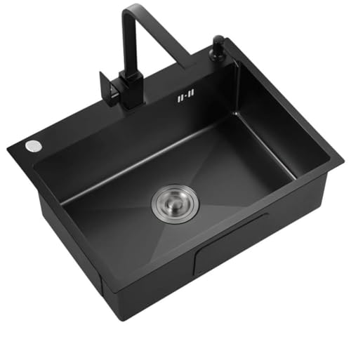 Küchenspüle Premium-Einbauspüle in Schwarz Einzelbecken Edelstahl 304 mit Sieb und Abfluss modernes Design für ein Upgrade Küchenspüle Premium-Einbauspüle in Schwarz Einzelbecken Edelstahl 304 mit Sieb und Abfluss modernes Design für ein Upgrade von Baodiale