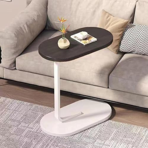 Moderner ovaler C4-Beistelltisch – kleiner Couchtisch aus Holz, TV-Tablett zum Essen, passt unter die Couch, perfekter Platz im Schlafzimmer oder an der Seite des Wohnzimmers, mit Snackplatte Moderner ovaler C4-Beistelltisch – kleiner Couchtisch aus Holz, TV-Tablett zum Essen, passt unter die Couch, perfekter Platz im Schlafzimmer oder an der Seite des Wohnzimmers, mit Snackplatte von Baodiale