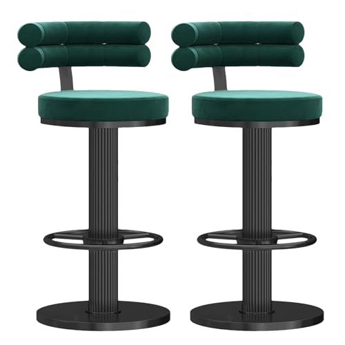 Thekenhocker Barhocker 2er-Set Moderne Thekenhocker für die Küche mit weich gepolsterten Kissen und Rückenlehne, drehbare, höhenverstellbare Barhocker aus Metall-+ von Baodiale