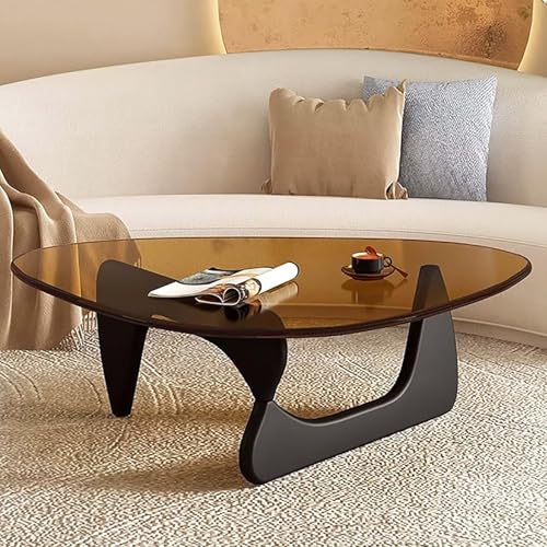 Unregelmäßiger dreieckiger Couchtisch aus Glas Mitteltische für Wohnzimmer rund modern Low-End Arbeitszimmer Büro Hotel Balkon von Baodiale