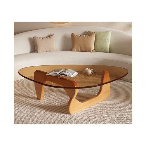 Unregelmäßiger dreieckiger Couchtisch aus Glas moderner gehärteter niedriger Teetisch mit abgerundeten Ecken Beinen aus Massivholz für Wohnzimmer und Schlafzimmer Unregelmäßiger dreieckiger Couchtisch aus Glas moderner gehärteter niedriger Teetisch mit abgerundeten Ecken Beinen aus Massivholz für Wohnzimmer und Schlafzimmer von Baodiale